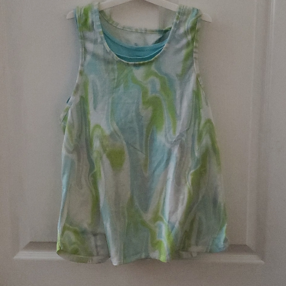 Athletic Wear Tank and Top in multi blue/green